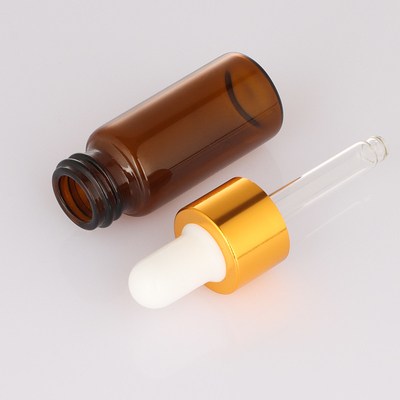 पाले सेओढ़ लिया 5ml 10ml खाली कॉस्मेटिक बोतल एम्बर ड्रॉपर गोल चेहरा सीरम बोतल