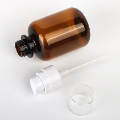 ODM कॉस्मेटिक पैकेजिंग सेट, 60ml 90ml 130ml एम्बर प्लास्टिक कॉस्मेटिक जार