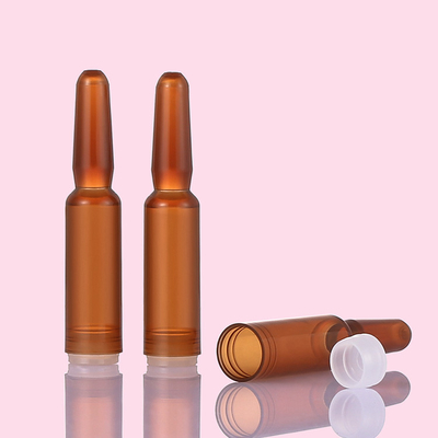 कॉस्मेटिक सार 1ml क्षमता के लिए एम्बर प्लास्टिक सीरम शीशियों Ampoule: